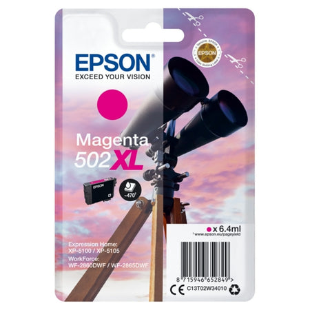 Original Epson C13T02W34010 / 502XL Tintenpatrone magenta High-Capacity, 470 Seiten, Inhalt 6,4 ml