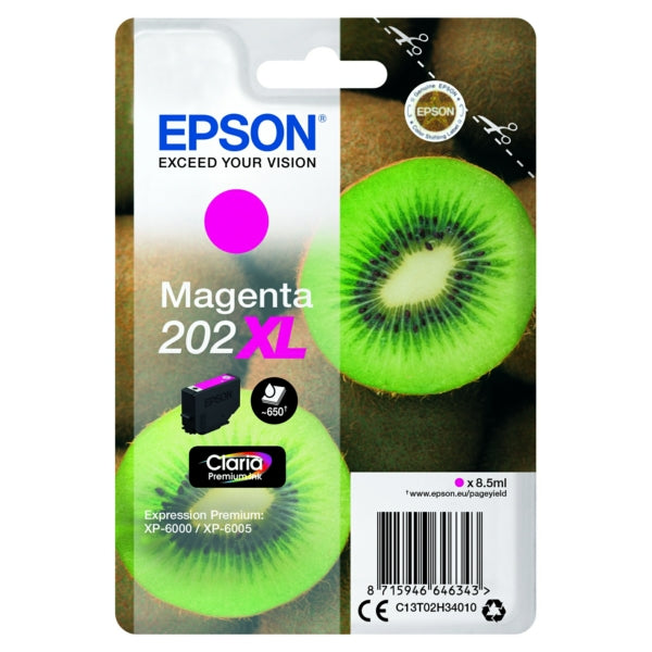 Original Epson C13T02H34010 / 202XL Tintenpatrone magenta High-Capacity, 650 Seiten, Inhalt 8,5 ml