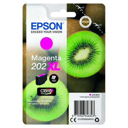 Original Epson C13T02H34010 / 202XL Tintenpatrone magenta High-Capacity, 650 Seiten, Inhalt 8,5 ml