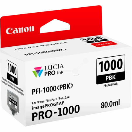 Original Canon 0546C001 / PFI-1000 PBK Tintenpatrone schwarz foto, 2.205 Seiten, Inhalt 80 ml