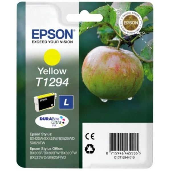Original Epson C13T12944012 / T1294 Tintenpatrone gelb, 515 Seiten, Inhalt 7 ml