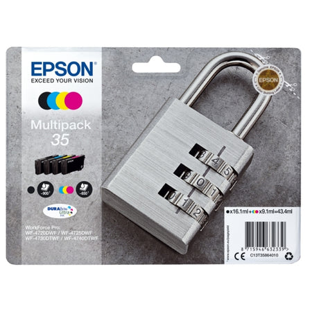 Original Epson C13T35864010 / 35 Tintenpatrone MultiPack Bk,C,M,Y, Inhalt 16,1ml + 3x9,1ml