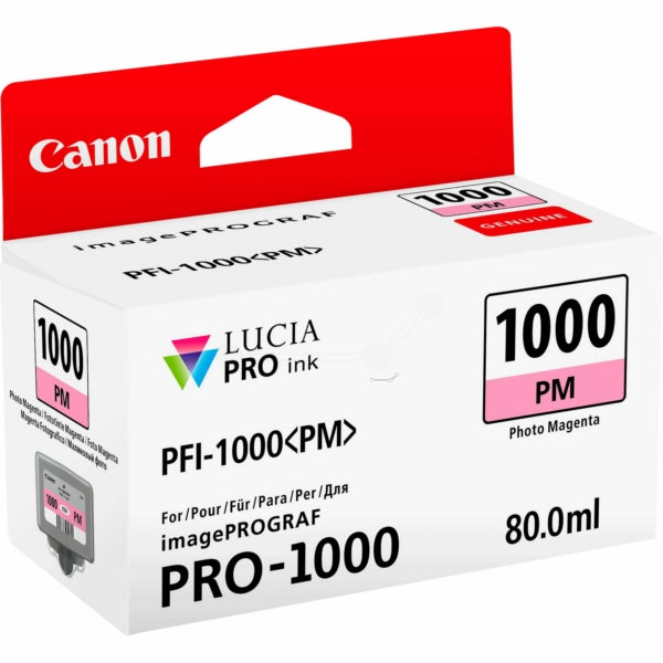 Original Canon 0551C001 / PFI-1000 PM Tintenpatrone magenta hell, 3.755 Seiten, Inhalt 80 ml