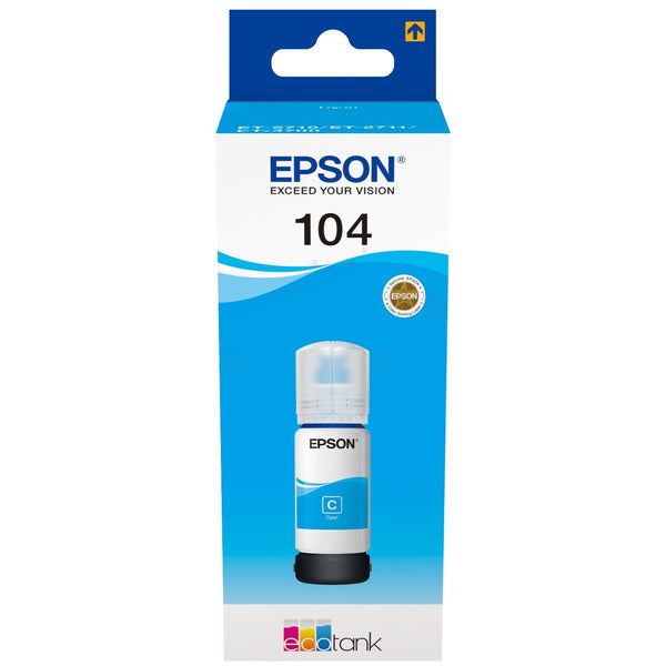 Original Epson C13T00P240 / 104 Tintenflasche cyan, 7.500 Seiten, Inhalt 65 ml