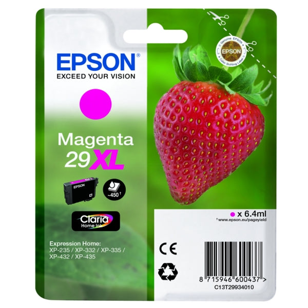 Original Epson C13T29934012 / 29XL Tintenpatrone magenta High-Capacity, 450 Seiten, Inhalt 6,4 ml
