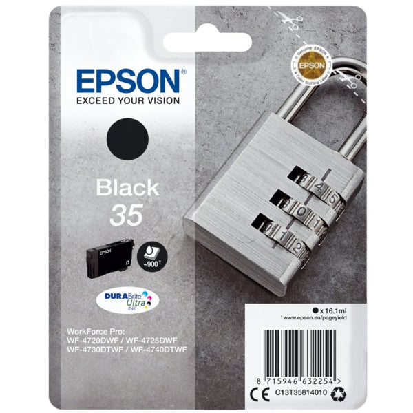 Original Epson C13T35814010 / 35 Tintenpatrone schwarz, 950 Seiten, Inhalt 16,1 ml