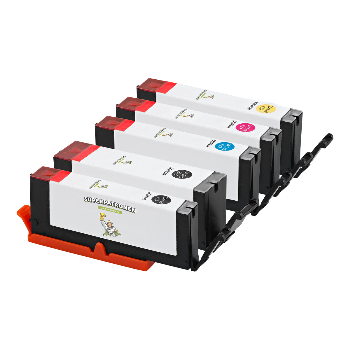 Kompatibel für Canon 0372C001 / PGI-570 PGBK,0385C001 / CLI-571 BK,0386C001 / CLI-571 C,0387C001 / CLI-571 M,0388C001 / CLI-571 Y Tintenpatrone MultiPack 2x Bk + 1x C,M,Y, Inhalt VE=5