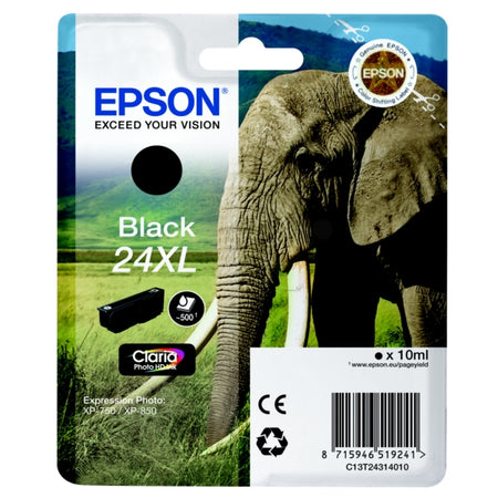 Original Epson C13T24314012 / 24XL Tintenpatrone schwarz High-Capacity, 500 Seiten, Inhalt 10 ml