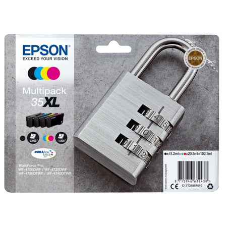 Original Epson C13T35964010 / 35XL Tintenpatrone MultiPack Bk,C,M,Y High-Capacity, Inhalt 41,2ml + 3x20,3ml