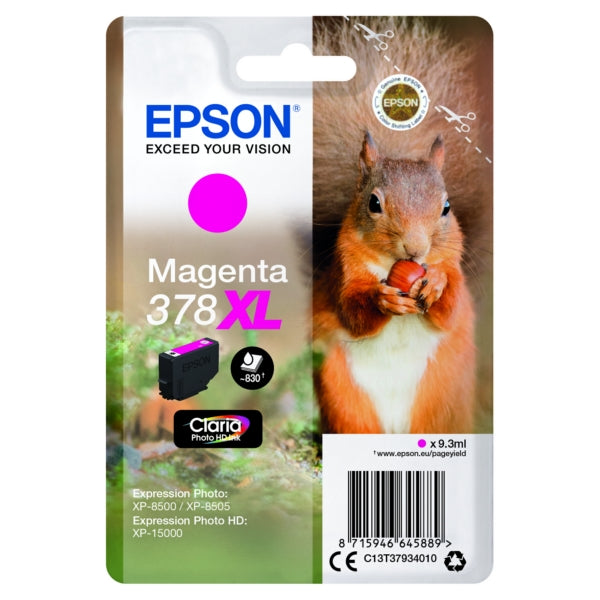 Original Epson C13T37934010 / 378XL Tintenpatrone magenta High-Capacity, 830 Seiten, Inhalt 9,3 ml