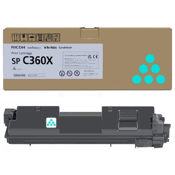 Original Ricoh 408251 / SPC360X Toner-Kit cyan extra High-Capacity, 9.000 Seiten
