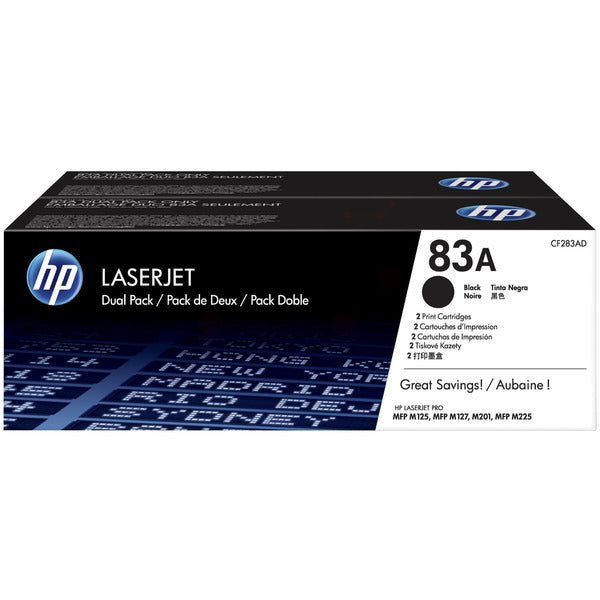 Original HP CF283AD / 83A Tonerkartusche Doppelpack, 1.500 Seiten, Inhalt VE=2