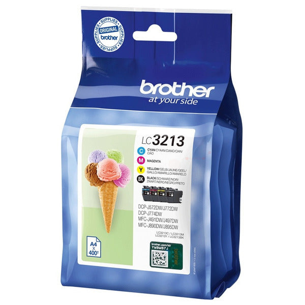 Original Brother LC-3213VALDR Tintenpatrone MultiPack Bk,C,M,Y, 400 Seiten, Inhalt VE=4