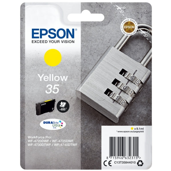 Original Epson C13T35844010 / 35 Tintenpatrone gelb, 650 Seiten, Inhalt 9,1 ml