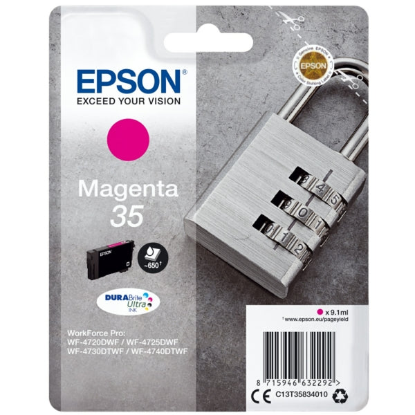 Original Epson C13T35834010 / 35 Tintenpatrone magenta, 650 Seiten, Inhalt 9,1 ml