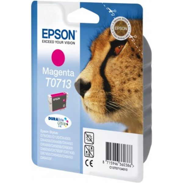 Original Epson C13T07134012 / T0713 Tintenpatrone magenta, 250 Seiten, Inhalt 5,5 ml