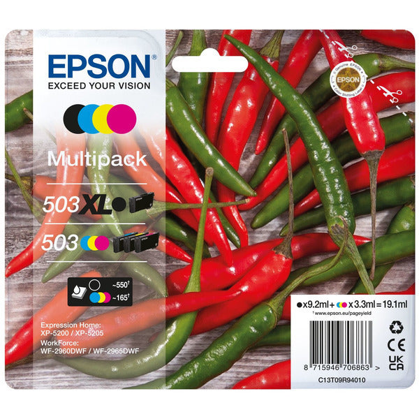 Original Epson C13T09R94010 / 503XL/503 Tintenpatrone MultiPack Bk,C,M,Y, Inhalt 550pg + 3x165pg