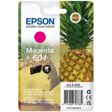 Original Epson C13T10G34010 / 604 Tintenpatrone magenta, 130 Seiten, Inhalt 2,4 ml