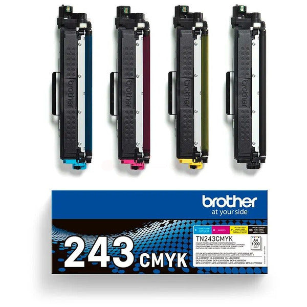 Original Brother TN-243CMYK Toner MultiPack Bk,C,M,Y, 1.000 Seiten, Inhalt VE=4