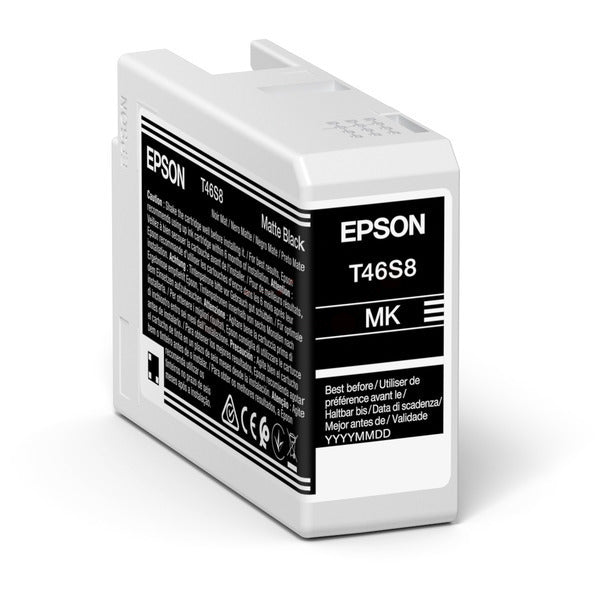 Original Epson C13T46S800 / T46S8 Tintenpatrone schwarz matt, Inhalt 25 ml