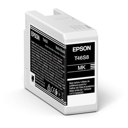 Original Epson C13T46S800 / T46S8 Tintenpatrone schwarz matt, Inhalt 25 ml