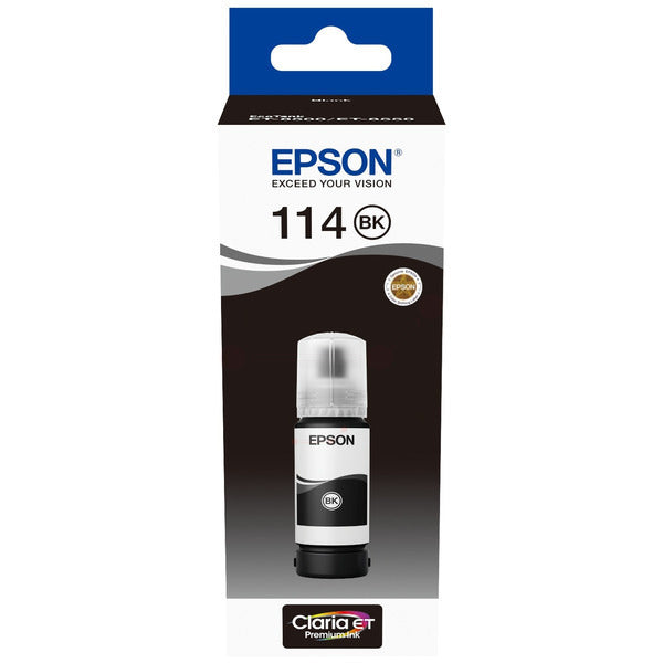 Original Epson C13T07A140 / 114 Tintenflasche schwarz pigmentiert, 6.700 Seiten, Inhalt 70 ml