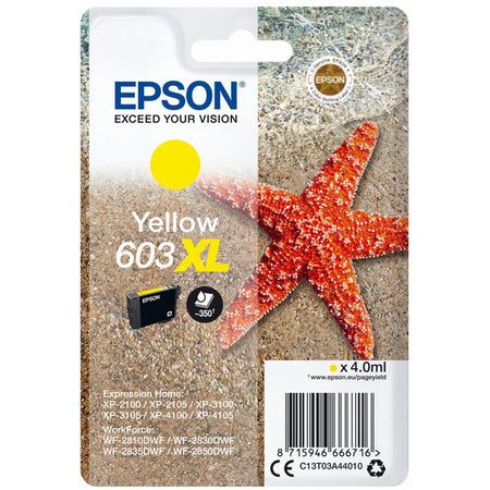Original Epson C13T03A44010 / 603XL Tintenpatrone gelb High-Capacity, 350 Seiten, Inhalt 4 ml