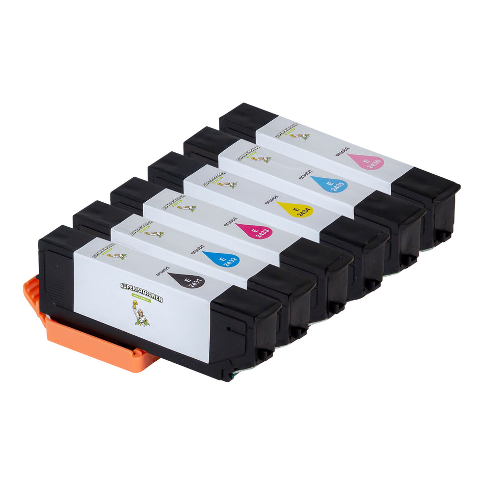 Kompatibel für Epson C13T24384010 / 24XL Tintenpatrone MultiPack Bk,C,M,Y,LC,LM, Inhalt 500pg + 5x740pg