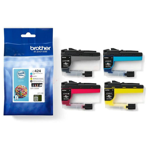 Original Brother LC-424VAL Tintenpatrone MultiPack Bk,C,M,Y, 750 Seiten, Inhalt VE=4