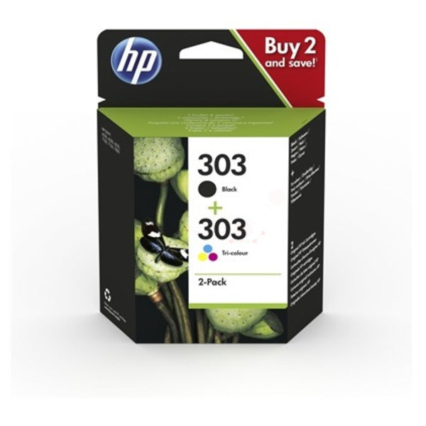 Original HP 3YM92AE / 303 Druckkopfpatrone Multipack schwarz + color, Inhalt 4 ml, VE=2