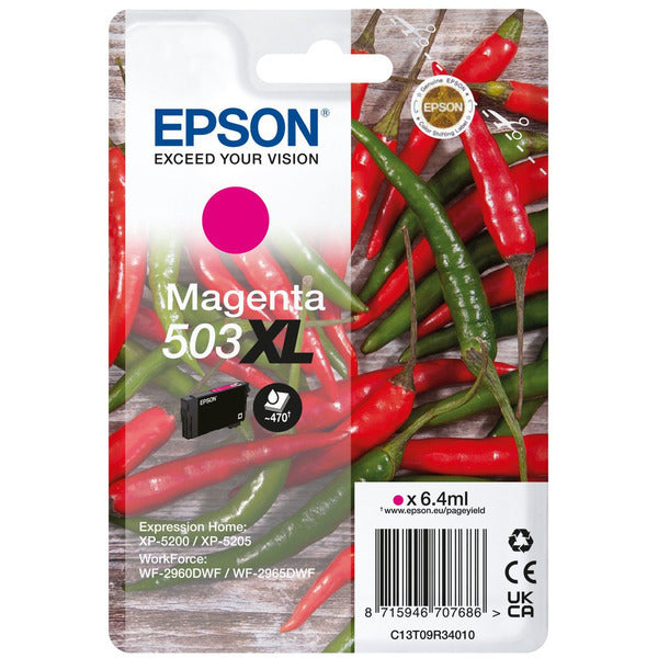 Original Epson C13T09R34010 / 503XL Tintenpatrone magenta High-Capacity, 470 Seiten, Inhalt 6,4 ml