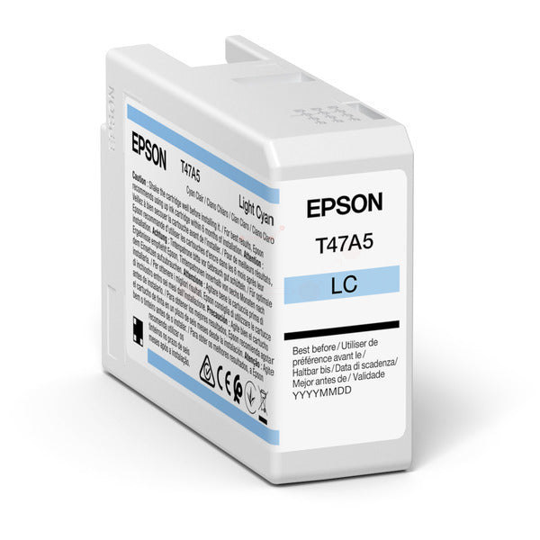Original Epson C13T47A500 / T47A5 Tintenpatrone cyan hell, Inhalt 50 ml