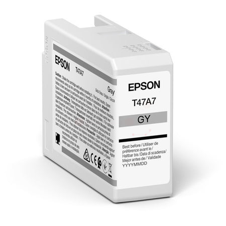 Original Epson C13T47A700 / T47A7 Tintenpatrone grau, Inhalt 50 ml