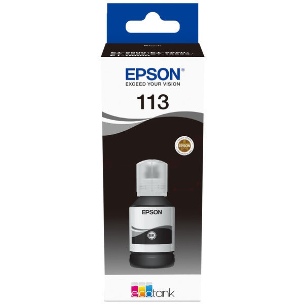 Original Epson C13T06B140 / 113 Tintenflasche schwarz, 7.500 Seiten, Inhalt 127 ml