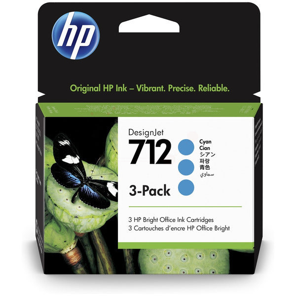 Original HP 3ED77A / 712 Tintenpatrone cyan MultiPack, Inhalt 29 ml, VE=3