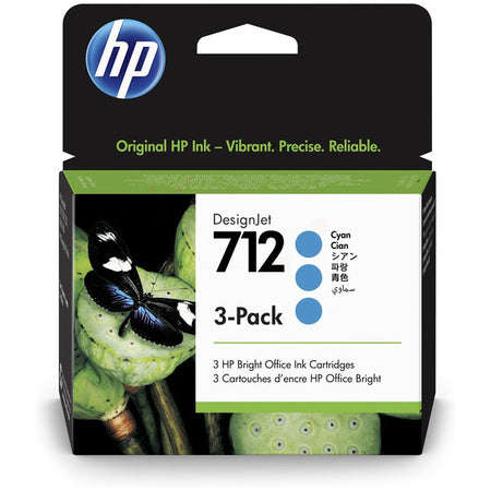Original HP 3ED77A / 712 Tintenpatrone cyan MultiPack, Inhalt 29 ml, VE=3