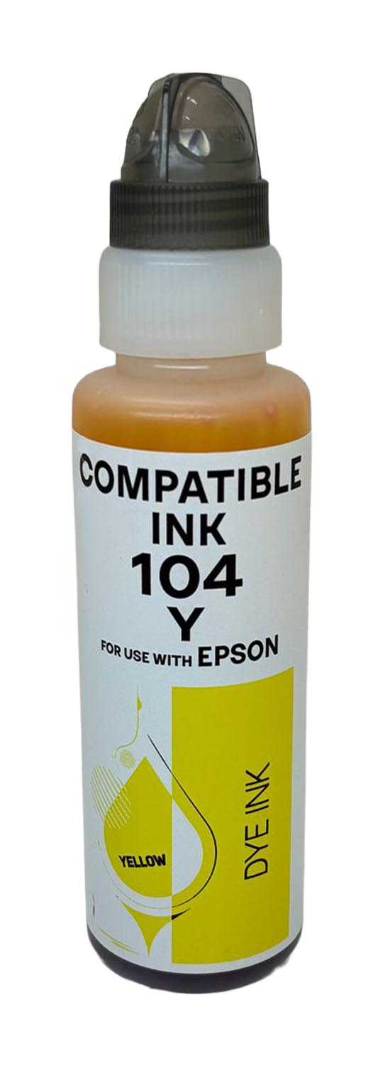 Kompatibel für Epson C13T00P440 / 104 Tintenflasche gelb, Inhalt 65 ml