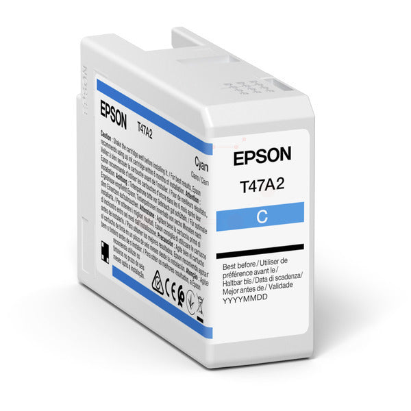 Original Epson C13T47A200 / T47A2 Tintenpatrone cyan, Inhalt 50 ml