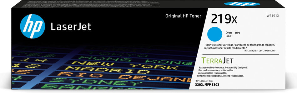 Original HP W2191X / 219X Tonerkartusche cyan High-Capacity, 2.500 Seiten