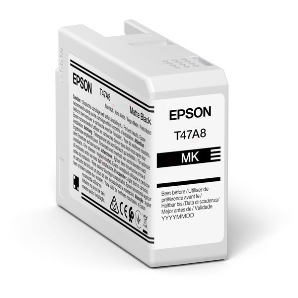 Original Epson C13T47A800 / T47A8 Tintenpatrone schwarz matt, Inhalt 50 ml