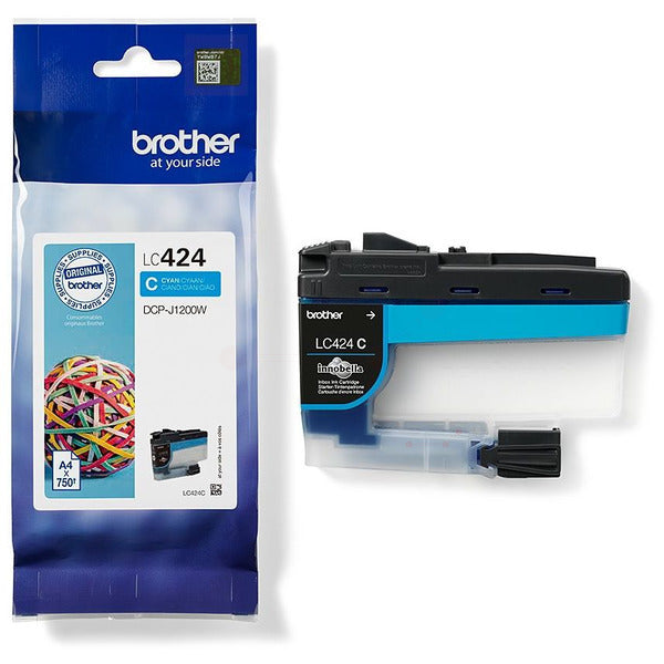 Original Brother LC-424C Tintenpatrone cyan, 750 Seiten