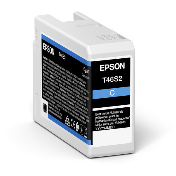 Original Epson C13T46S200 / T46S2 Tintenpatrone cyan, Inhalt 25 ml