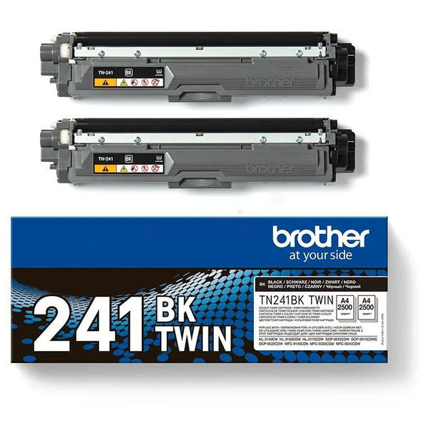 Original Brother TN-241BKTWIN Toner-Kit schwarz Doppelpack, 2.500 Seiten, Inhalt VE=2