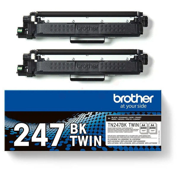 Original Brother TN-247BKTWIN Toner-Kit schwarz High-Capacity Doppelpack, 3.000 Seiten, Inhalt VE=2