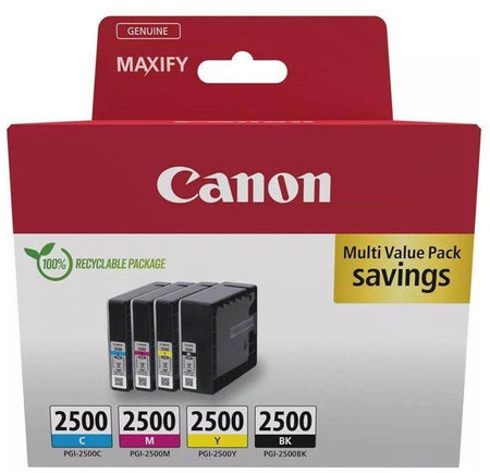 Original Canon 9290B006 / PGI-2500 BKCMY Tintenpatrone MultiPack Bk,C,M,Y, Inhalt 29,1ml + 3 x 9,6ml