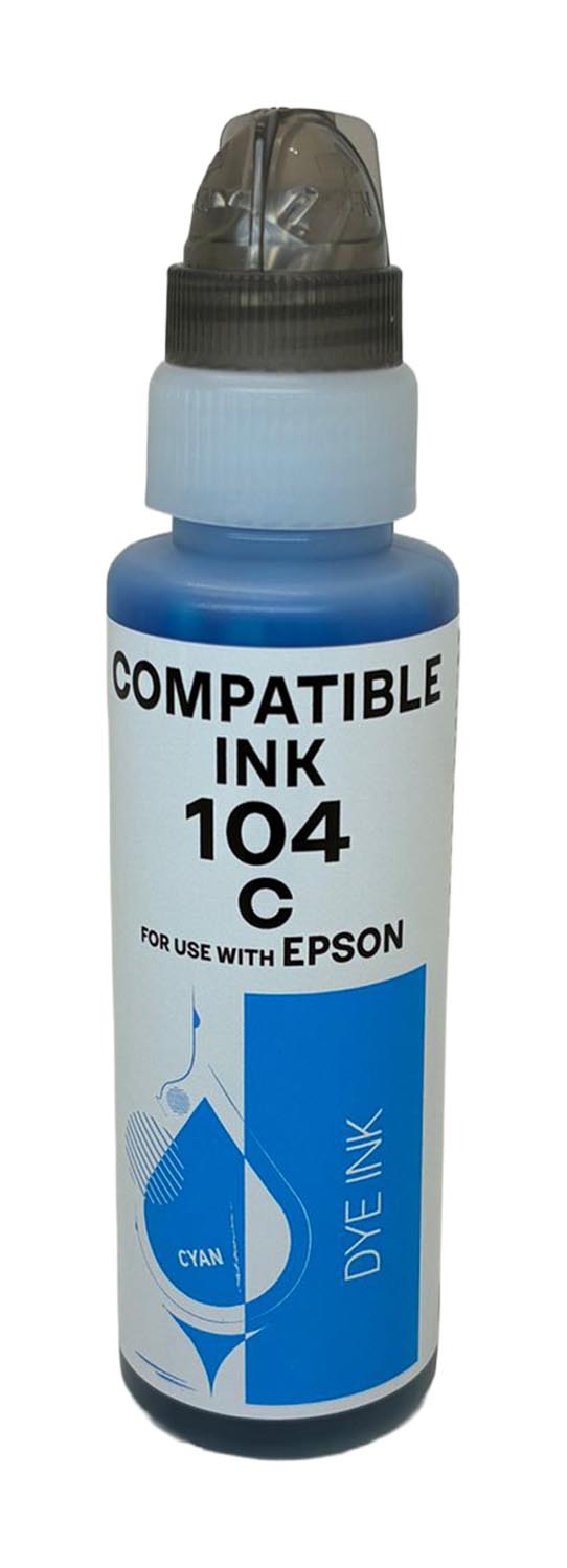 Kompatibel für Epson C13T00P240 / 104 Tintenflasche cyan, Inhalt 65 ml