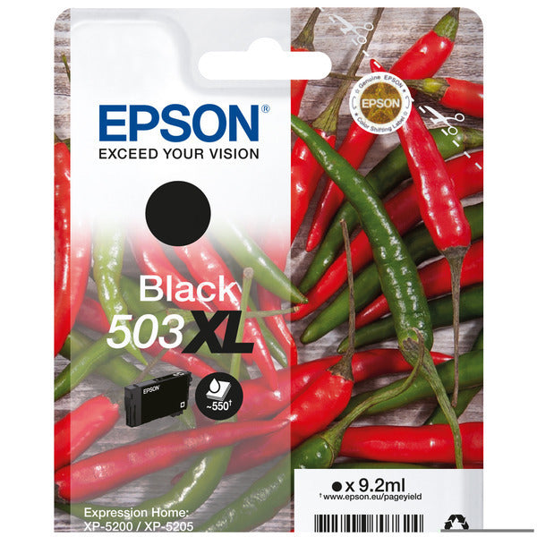 Original Epson C13T09R14010 / 503XL Tintenpatrone schwarz High-Capacity, 550 Seiten, Inhalt 9,2 ml