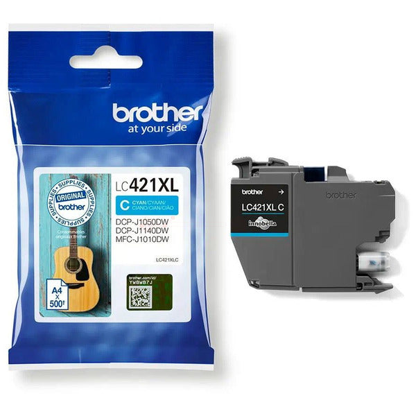 Original Brother LC-421XLC Tintenpatrone cyan, 500 Seiten