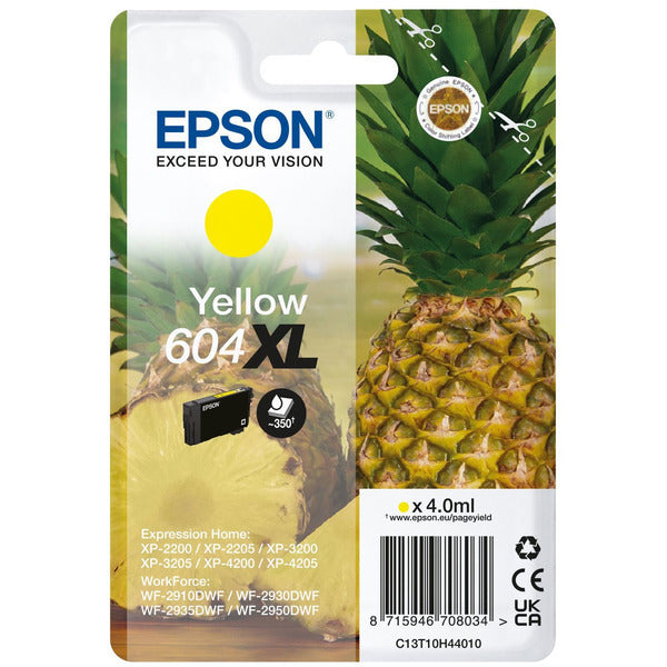 Original Epson C13T10H44010 / 604XL Tintenpatrone gelb High-Capacity, 350 Seiten, Inhalt 4 ml