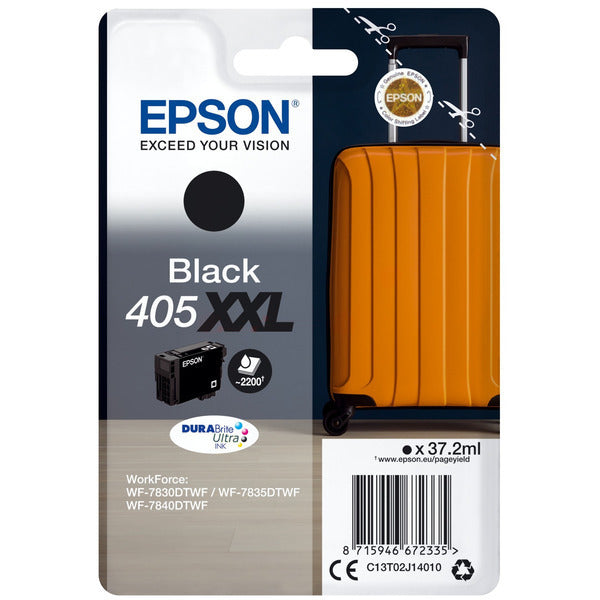 Original Epson C13T02J14010 / 405 XXL Tintenpatrone schwarz extra High-Capacity, 2.200 Seiten, Inhalt 37,2 ml